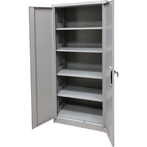 Armoire de rangement, Acier, 4 Tablettes, 66" h x 30" la x 15" P, Gris Northern Industrial Supply Inc.