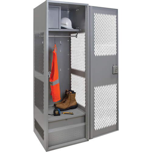 Gear Locker with Door, Steel, 24" W x 24" D x 72" H, Grey Northern Industrial Supply Inc.