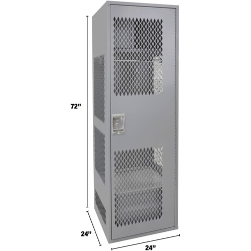Gear Locker with Door, Steel, 24" W x 24" D x 72" H, Grey Northern Industrial Supply Inc.