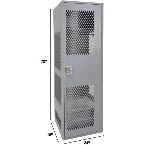 Gear Locker with Door, Steel, 24" W x 18" D x 72" H, Grey Northern Industrial Supply Inc.