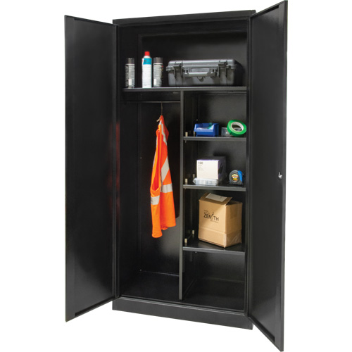 Armoire de rangement combin&eacute;e, 36" la x 18" p x 72" h, Noir Northern Industrial Supply Inc.