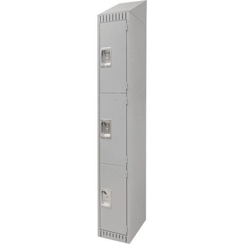 Lockers, 3 -tier, 12" x 18" x 82", Steel, Grey, Knocked Down Northern Industrial Supply Inc.