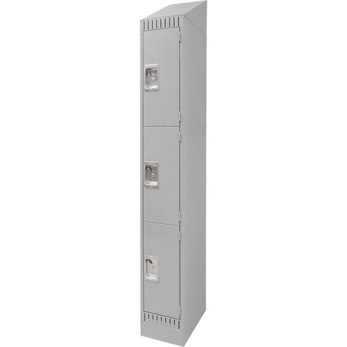 Lockers, 3 -tier, 12" x 18" x 86", Steel, Grey, Knocked Down Northern Industrial Supply Inc.