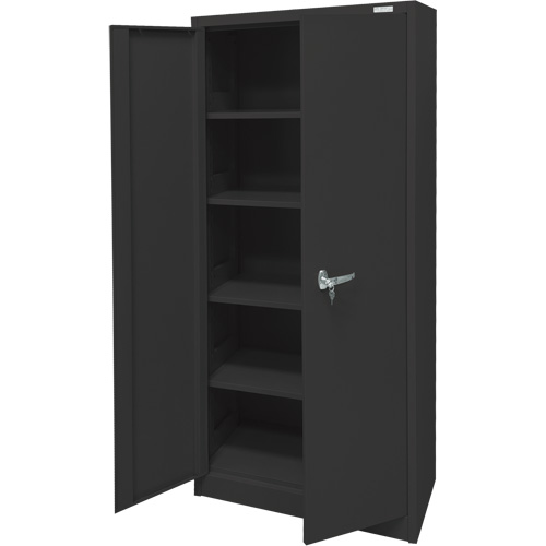 Armoire d'entreposage, Acier, 4 Tablettes, 66" h x 30" la x 15" P, Noir Northern Industrial Supply Inc.