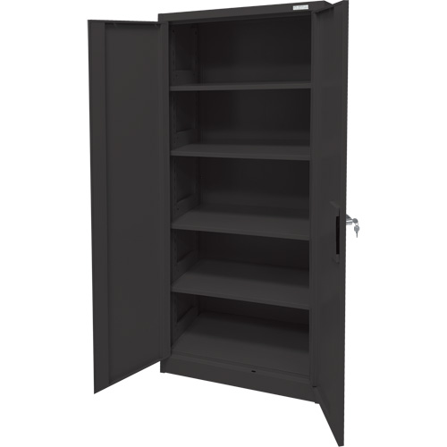 Armoire d'entreposage, Acier, 4 Tablettes, 66" h x 30" la x 15" P, Noir Northern Industrial Supply Inc.