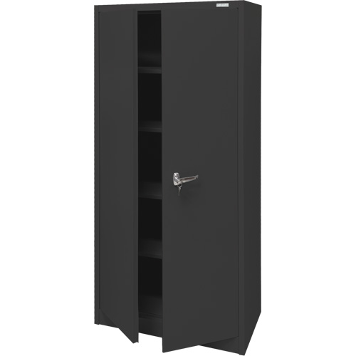 Armoire d'entreposage, Acier, 4 Tablettes, 66" h x 30" la x 15" P, Noir Northern Industrial Supply Inc.