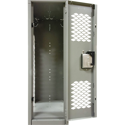 Casiers ventil&eacute;s, 2 niveaux, Bloc de 2, 24" x 18" x 78", Acier, Gris, D&eacute;mont&eacute;, Perfor&eacute; Northern Industrial Supply Inc.