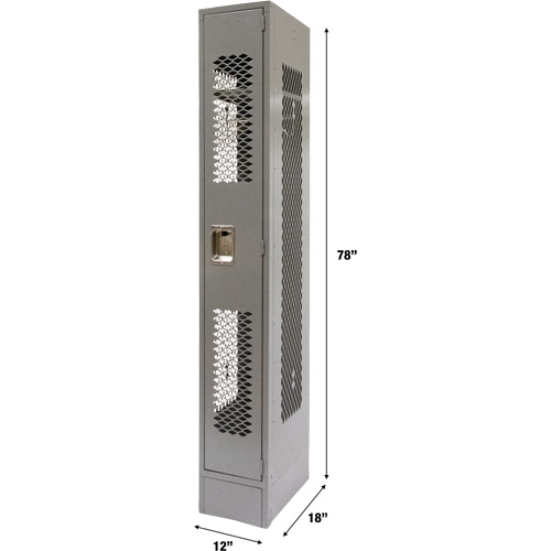 Vented Lockers, 12" x 18" x 78", Steel, Grey, Knocked Down, Perforated Northern Industrial Supply Inc.