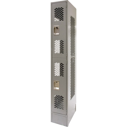 Casiers ventil&eacute;s, 2 niveaux, 12" x 18" x 78", Acier, Gris, D&eacute;mont&eacute;, Perfor&eacute; Northern Industrial Supply Inc.