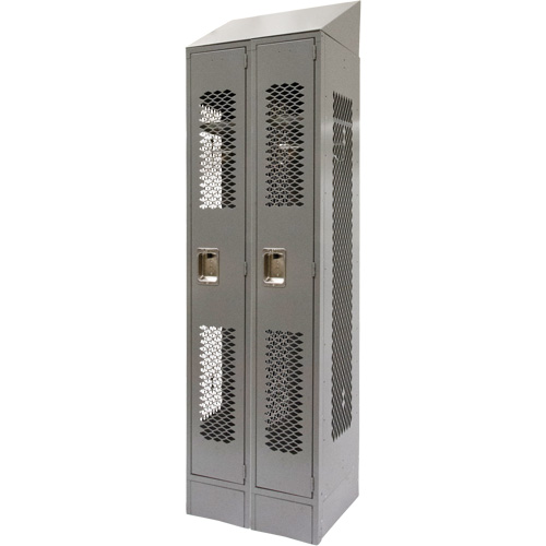 Casiers ventil&eacute;s, Bloc de 2, 24" x 18" x 88", Acier, Gris, D&eacute;mont&eacute;, Perfor&eacute; Northern Industrial Supply Inc.
