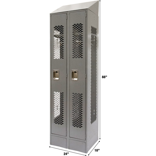 Casiers ventil&eacute;s, Bloc de 2, 24" x 18" x 88", Acier, Gris, D&eacute;mont&eacute;, Perfor&eacute; Northern Industrial Supply Inc.
