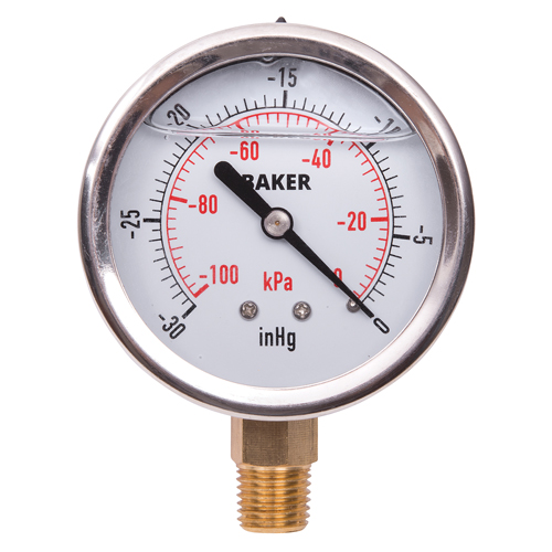 Manom&egrave;tres,  2-1/2", 30" Hg-0" Vac, Fixation inf&eacute;rieure, Analogique rempli de liquide Northern Industrial Supply Inc.