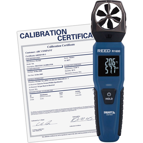 An&eacute;mom&egrave;tre &agrave; h&eacute;lices Bluetooth Smart avec certificat de calibration, Enregistrement des donn&eacute;es, Gamme de v&eacute;locit&eacute; d'air de 0,6 - 25 m/sec/118 - 4921 pi/min/2,1 - 90 km/h/1,3 - 55,9 mi/h Northern Industrial Supply Inc.