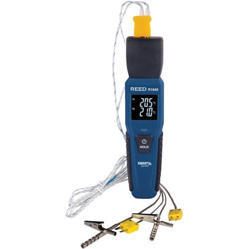 Thermom&egrave;tre &agrave; thermocouple de s&eacute;rie intelligente R1640 avec sondes pour fourneau/cong&eacute;lateur, Contact, Num&eacute;rique, 32-122°F (0-50°C) Northern Industrial Supply Inc.