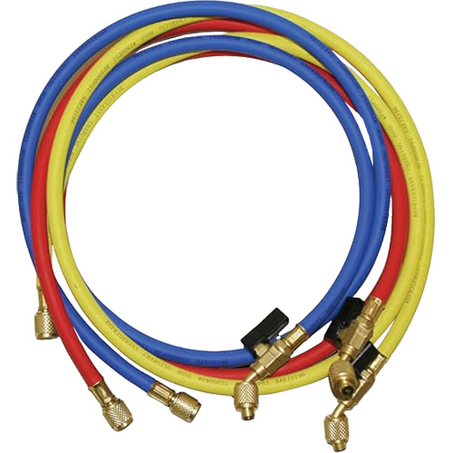 Tuyaux de charge de r&eacute;frig&eacute;rant avec robinet &agrave; boisseau et raccords SAE 1/4" Northern Industrial Supply Inc.