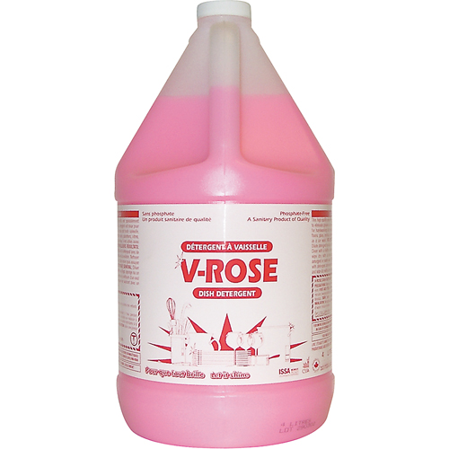 V-Rose Dish Detergent, Liquid, 4 L, Fresh Northern Industrial Supply Inc.