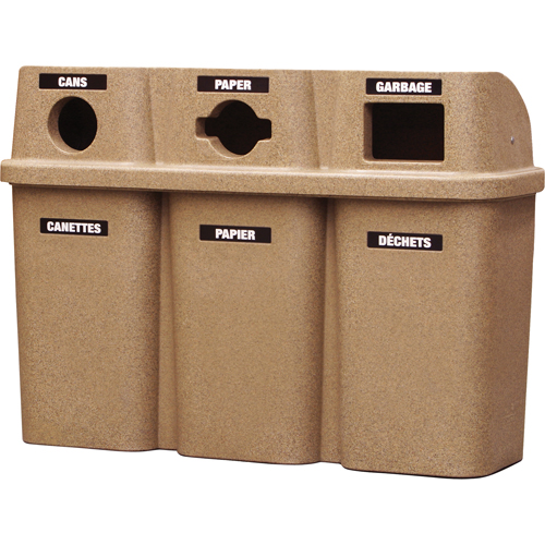 Contenants de recyclage Bullseye, Bord de rue, Plastique, 3 x 22 gal. US Northern Industrial Supply Inc.