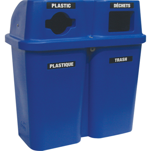 Contenants de recyclage Bullseye, Bord de rue, Plastique, 2 x 22 gal. US Northern Industrial Supply Inc.