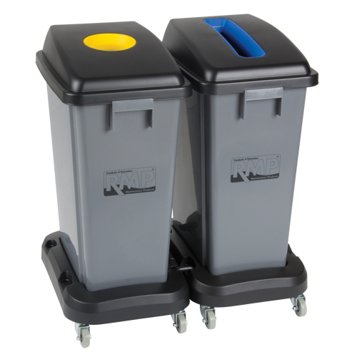 Recycling & Waste Receptacle Dolly, Polypropylene, Black, Fits: 17-1/4" x 12-1/2" Northern Industrial Supply Inc.