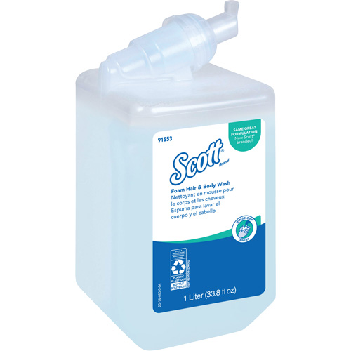 Savon moussant pour le corps et les cheveux Scott Pro, 1000 ml, Fraîcheur, Bouteille Northern Industrial Supply Inc.