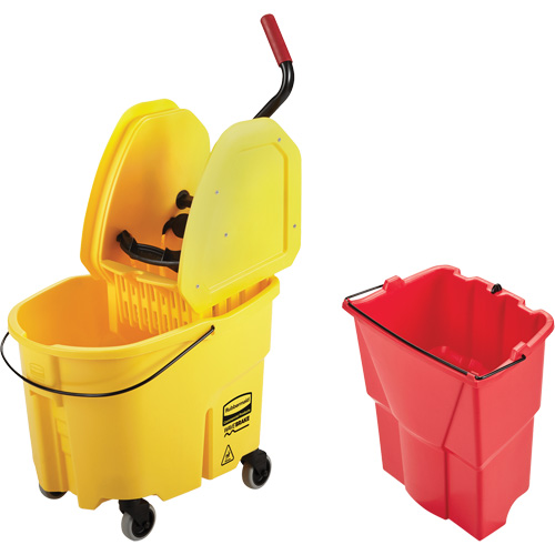 Ensemble de seau pour vadrouille et essoreuse WaveBrake, Pression vers le bas, 8,75 gal. US (35 pintes), Jaune Northern Industrial Supply Inc.
