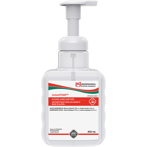 D&eacute;sinfectant pour les mains Instantfoam, 400 ml, Bouteille &agrave; pompe, 70 % alcool Northern Industrial Supply Inc.