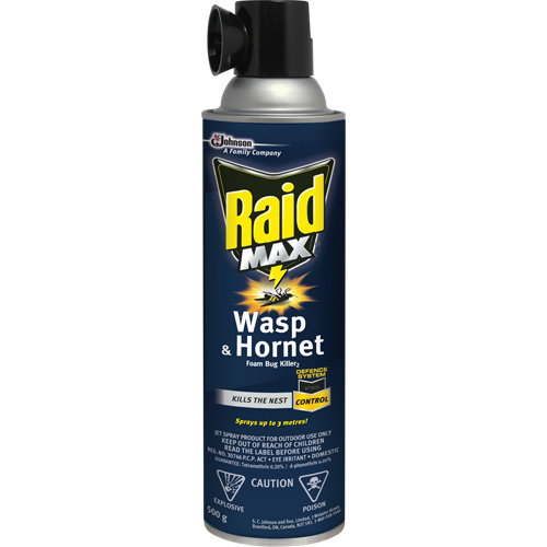 Mousse insecticide contre les gu&ecirc;pes et les frelons Raid Max, 500 g, Canette a&eacute;rosol, &agrave; base de solvant Northern Industrial Supply Inc.