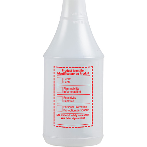 Bouteille &agrave; pulv&eacute;risateur ronde avec &eacute;tiquette SIMDUT, 24 oz Northern Industrial Supply Inc.