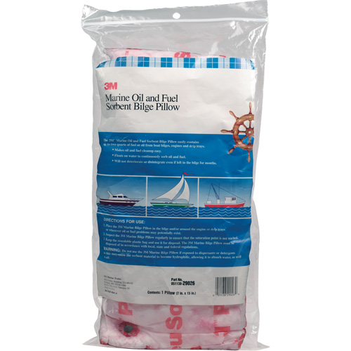 Tampon de fond de cale pour huiles et carburants nautiques, Huile seulement, 15" lo x 7" la, 12,1 gal absorption/pqt Northern Industrial Supply Inc.