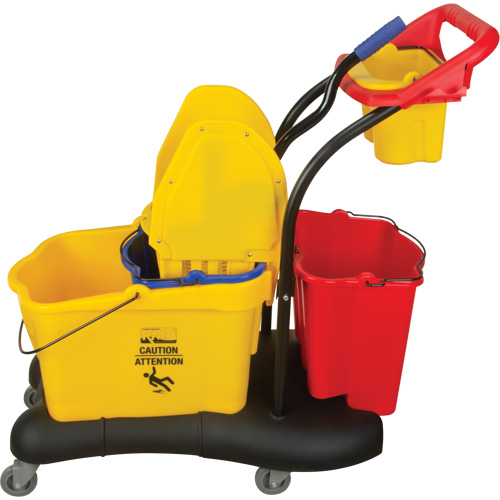 Chariot &agrave; vadrouille multifonction, Pression vers le bas, 9,5 gal. US (38 pintes), Jaune Northern Industrial Supply Inc.