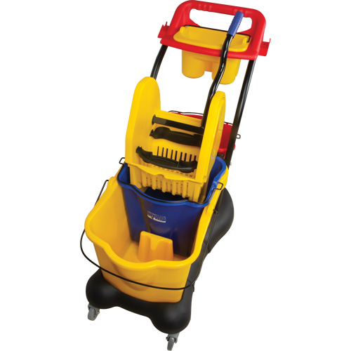 Chariot &agrave; vadrouille multifonction, Pression vers le bas, 9,5 gal. US (38 pintes), Jaune Northern Industrial Supply Inc.