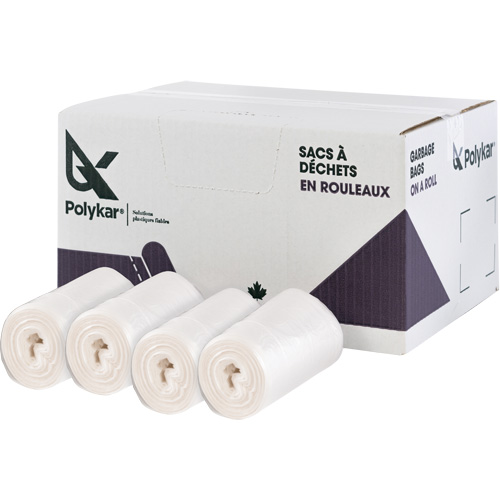 High Density Garbage Bags, Utility, 22" W x 20" L, 8 microns, Frosted, 23 L (6 Gal.) Capacity Northern Industrial Supply Inc.