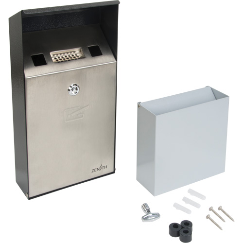 Smoking Receptacle, Wall-Mount, Stainless Steel, 1 Litre Capacity, 11-4/5" Height Northern Industrial Supply Inc.