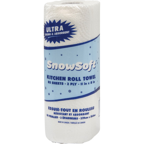 Essuie-tout pour cuisines de premi&egrave;re qualit&eacute; Snow Soft, 2 Pli, 85 Feuilles/rouleau, 8" la, 11" lo Northern Industrial Supply Inc.