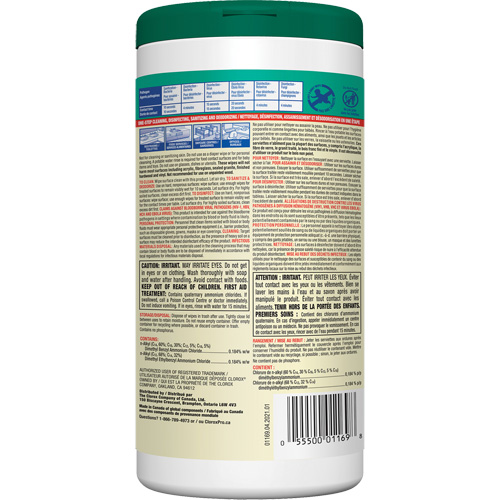 Lingettes d&eacute;sinfectantes, 75 lingettes Northern Industrial Supply Inc.
