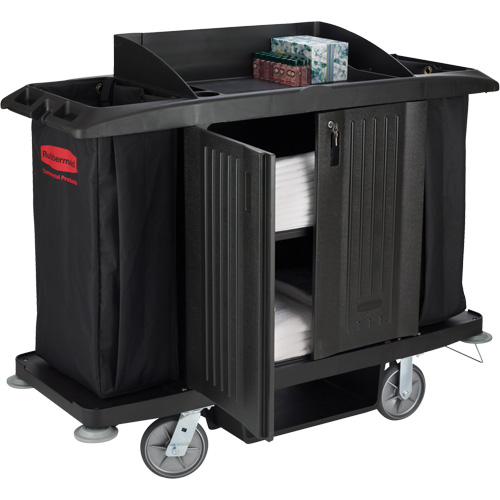 Chariot pleine grandeur pour l'entretien m&eacute;nager de bureau avec porte Northern Industrial Supply Inc.