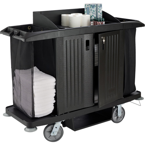 Chariot pleine grandeur pour l'entretien m&eacute;nager de bureau avec porte Northern Industrial Supply Inc.