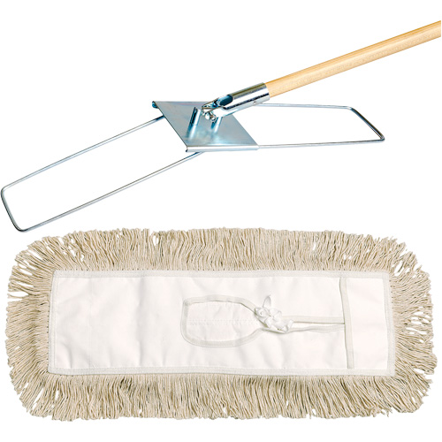 Break-Ezy Dust Mop System, Tie-On Style, Cotton, 48" L x 3-1/2" W Northern Industrial Supply Inc.
