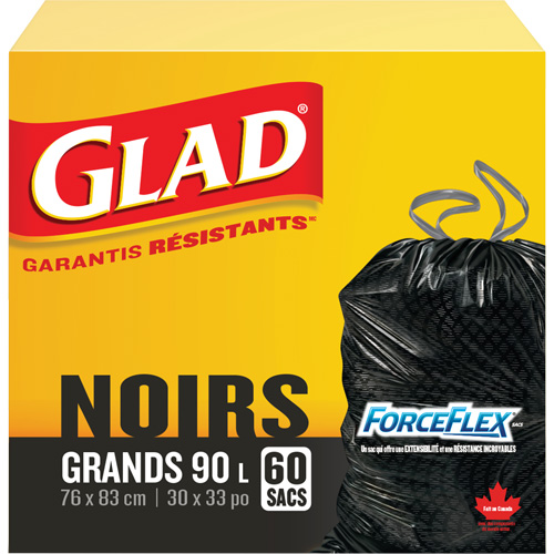 Sacs &agrave; ordures 90 L, R&eacute;gulier, 30" la x 33" lo, Noir Northern Industrial Supply Inc.