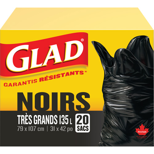 Sacs &agrave; ordures 135 L, R&eacute;gulier, 31" la x 42" lo, Noir Northern Industrial Supply Inc.