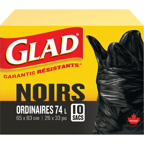 Sacs &agrave; ordures 74 L, R&eacute;gulier, 26" la x 33" lo, Noir Northern Industrial Supply Inc.