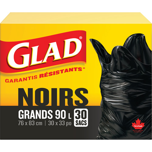 Sacs &agrave; ordures 90 L, R&eacute;gulier, 30" la x 33" lo, Noir Northern Industrial Supply Inc.