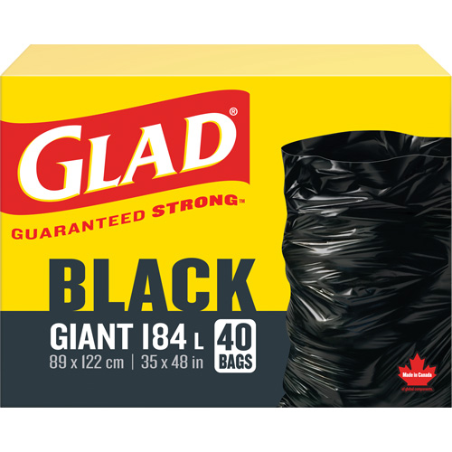 Sacs &agrave; ordures 184 L, R&eacute;gulier, 35" la x 48" lo, Noir Northern Industrial Supply Inc.