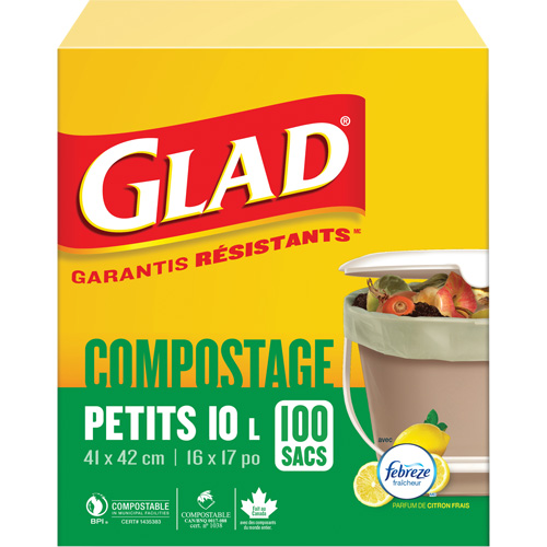 Petits sacs de compostage, R&eacute;gulier, 17" lo x 16" la, Brun, Capacit&eacute; de 10 L (3 gal.) Northern Industrial Supply Inc.