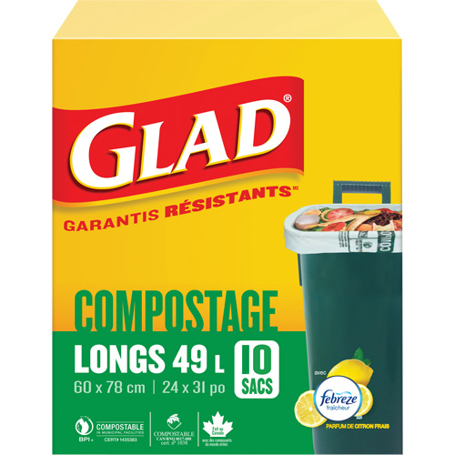 Sacs de compostage hauts, R&eacute;gulier, 31" lo x 24" la, Brun, Capacit&eacute; de 49 L (13 gal.) Northern Industrial Supply Inc.