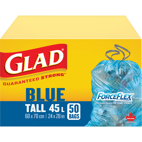 Sacs de recyclage 45 L, R&eacute;gulier, 24" la x 28" lo, Bleu Northern Industrial Supply Inc.