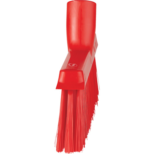 Dustpan Broom with Angled Thread, Medium Bristles, 10", Polyester, Red Northern Industrial Supply Inc.