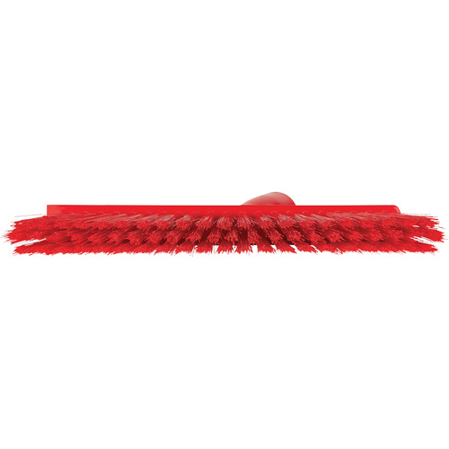 Dustpan Broom with Angled Thread, Medium Bristles, 10", Polyester, Red Northern Industrial Supply Inc.