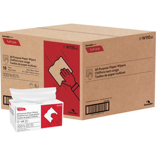 Essuie-tout en papier surgissant &agrave; pli simple Pro Tuff-Job, Tout usage, 10-1/4" lo x 8" la Northern Industrial Supply Inc.