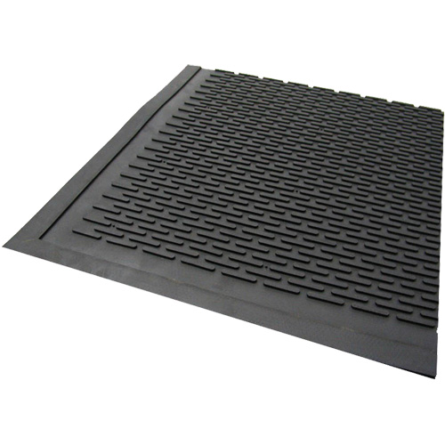 Tapis dext&eacute;rieur, Caoutchouc, Grattoir Type, Motif Plein, 3' x 5', Noir Northern Industrial Supply Inc.